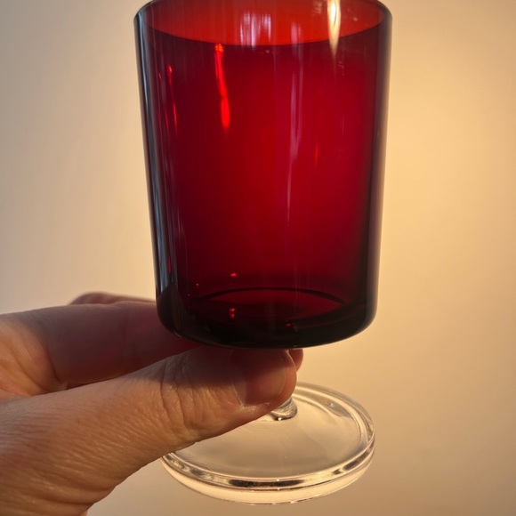 3 Luminarc Verrerie D'Arques Liquor Short Dessert Glasses Ruby Red Excellent - Picture 2 of 7